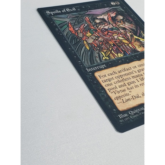 Spoils of Evil Ice Age 1995 MTG Black Interrupt Old Border Vintage Card - Picture 3 of 11